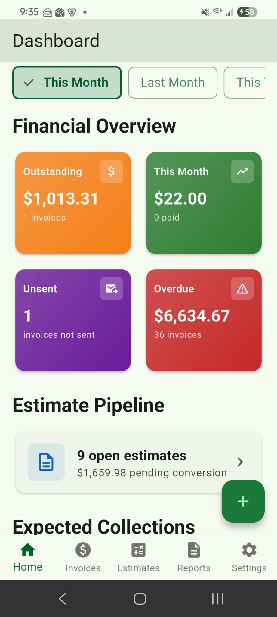 Nitron Invoice — invoice list screen