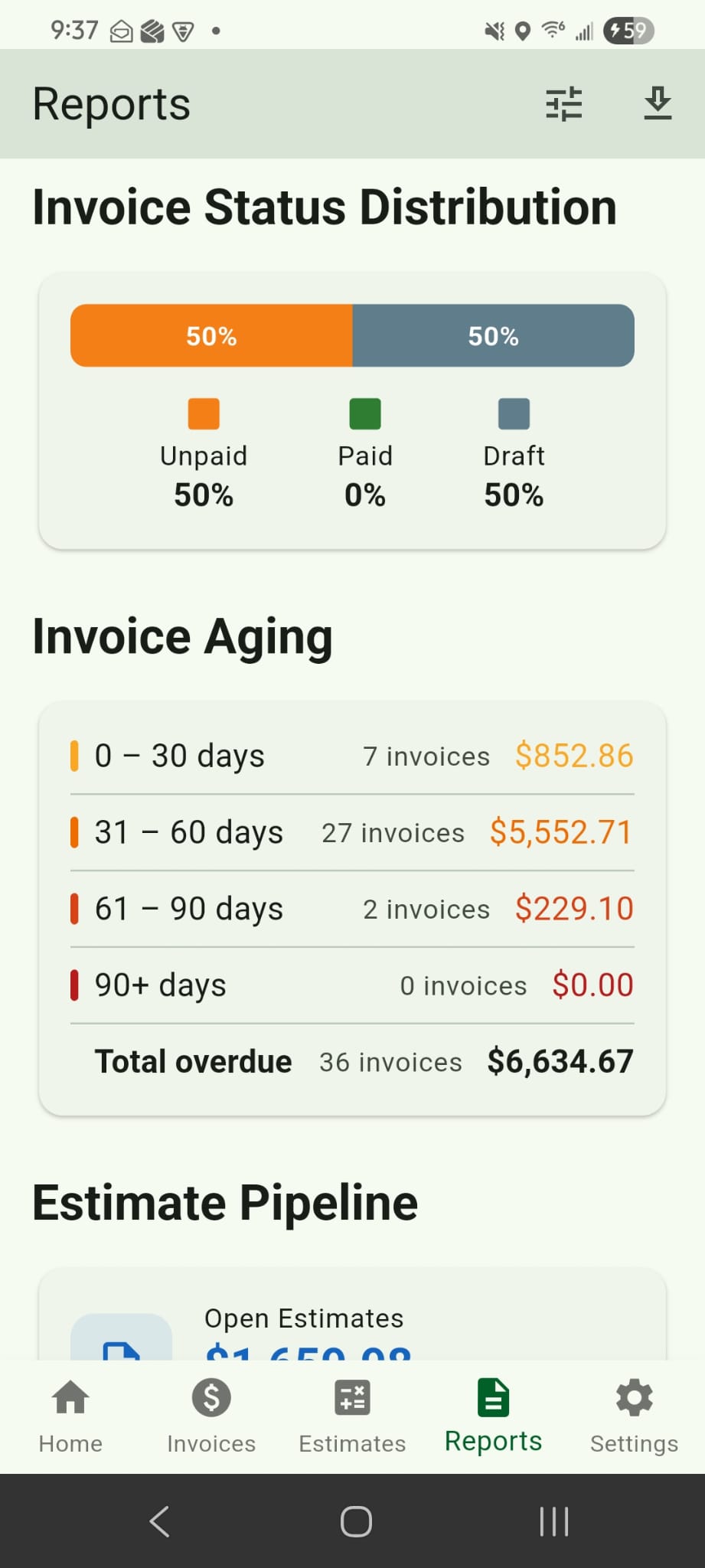 Nitron Invoice — invoice detail screen
